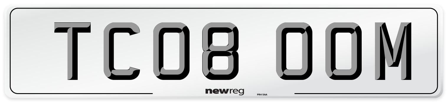 TC08 OOM Number Plate from New Reg